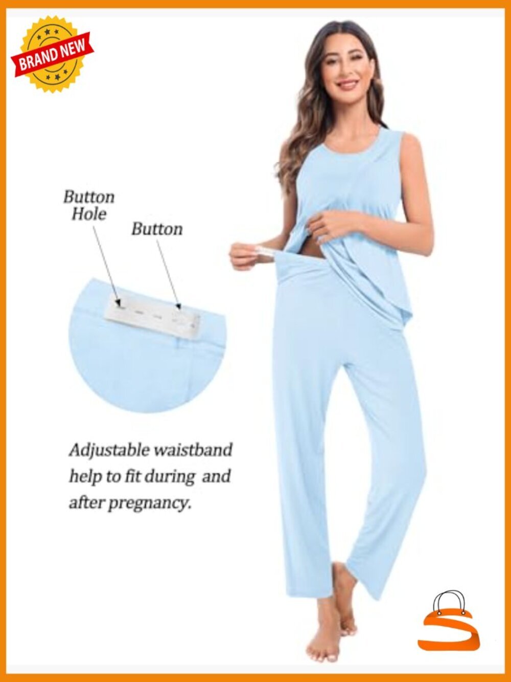 Maternity Nursing Robe Set 3 Pcs Postpartum Breastfeeding Pajamas Double Layer - Picture 3 of 7